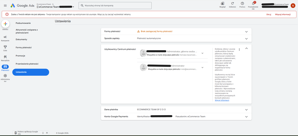 Profil płatności w Google Ads: Instrukcja konfiguracji krok po kroku