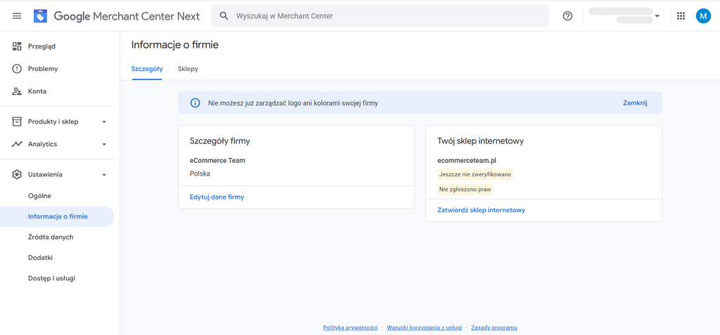 Google Merchant Center Next dla początkujących: Rejestracja, weryfikacja i konfiguracja konta